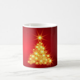 Christmas Sparkling Pine Tree White Coffee Mug