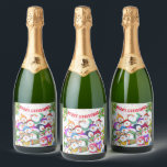 Christmas Sparkling Wine Label Snowman Party Funny<br><div class="desc">Christmas Sparkling Wine Label with Happy Snowmans Party Funny Drawing Cartoon Snowman Celebration with Text - Choose / Add Your Unique Text / Font / Colour - Make Your Special Wine Bottle Labels / Gift - Resize and move or remove and add elements / image with customisation tool ! -...</div>