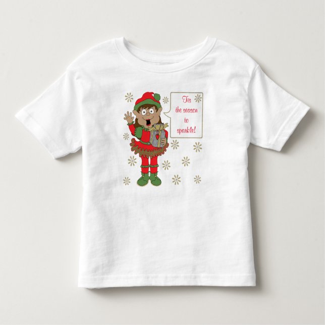 Christmas Sparkly Elf of Colour Toddler T-Shirt (Front)