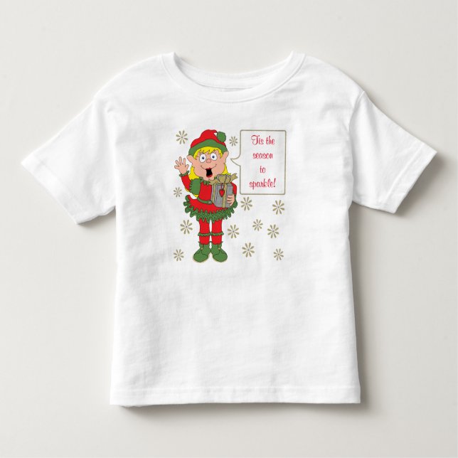 Christmas Sparkly Elf Toddler T-Shirt (Front)