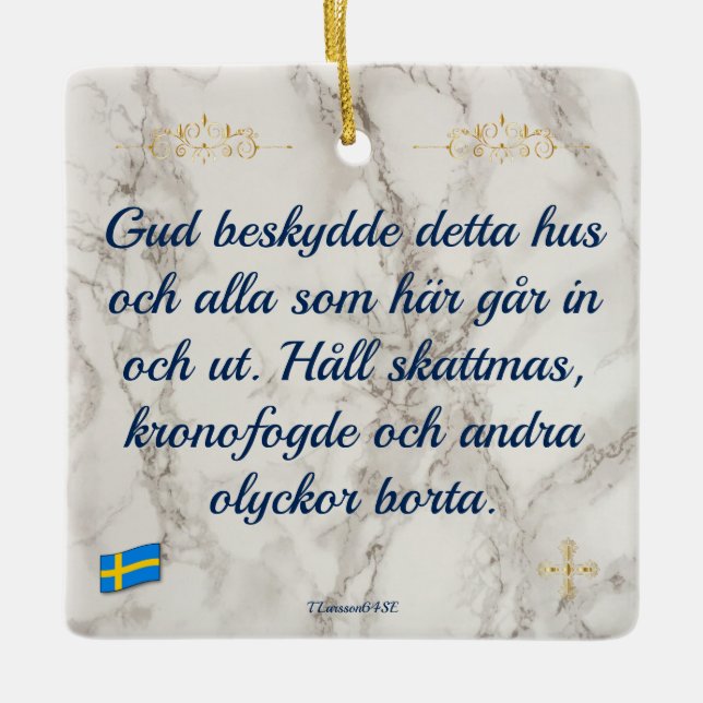 Christmas-spearheaded Keramik — God protected Ceramic Ornament (Front)