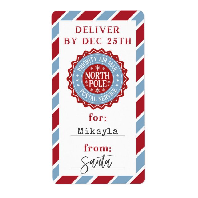 Christmas Special Delivery from Santa Gift Sticker (Front)