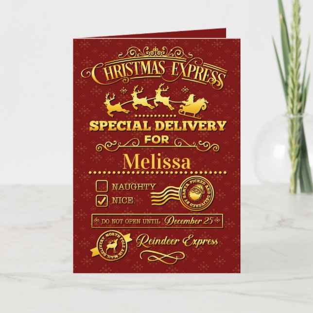 Christmas Special Delivery Holiday Card (Front)