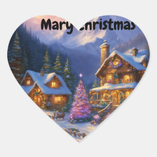Christmas special heart stickers for gift