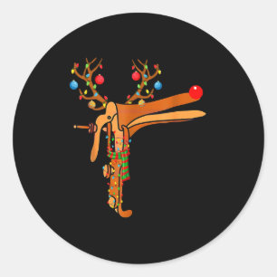 Christmas Speculum Reindeer Funny Xmas Nurse Midwi Classic Round Sticker
