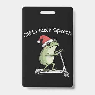 Christmas Speech Therapist SLP Communication ID Badge
