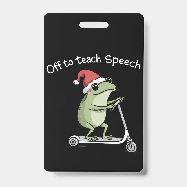Christmas Speech Therapist SLP Communication  ID Badge (Front)