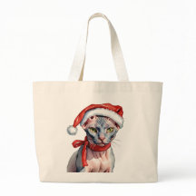 Christmas Sphynx cat Watercolor