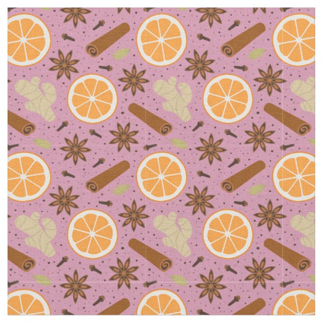 Christmas spices fabric (Close Up)