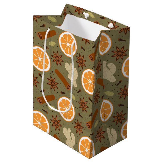 Christmas spices medium gift bag (Front Angled)