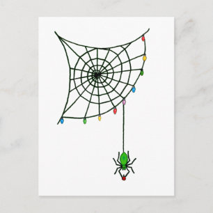 Christmas Spider Web Lights Goth Holiday Postcard