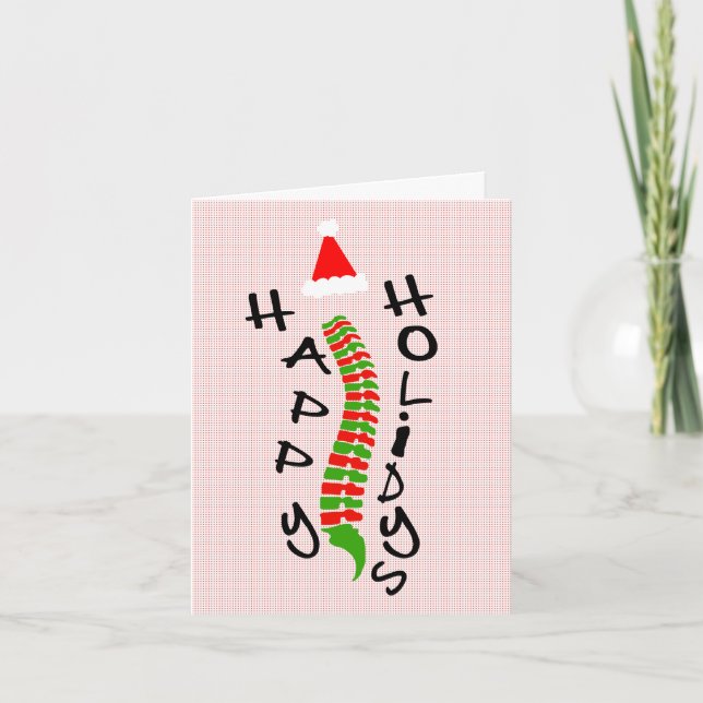Christmas Spinal Column Chiropractic Greeting Card (Front)