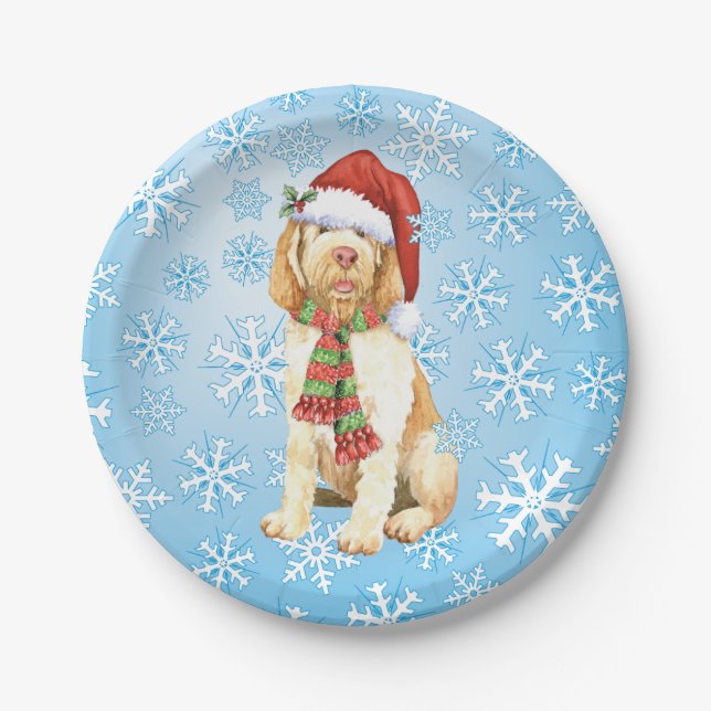 Christmas Spinone Italiano Paper Plates (Front)