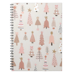 Christmas spiral notebook Pink Sapins