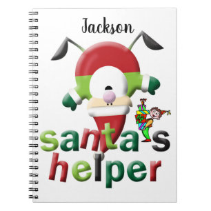 Christmas Spiral Notebook Santa's Helper 