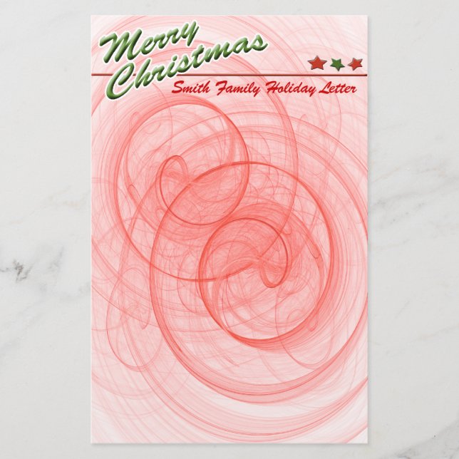 Christmas Spirals & Stars Stationery (Front)