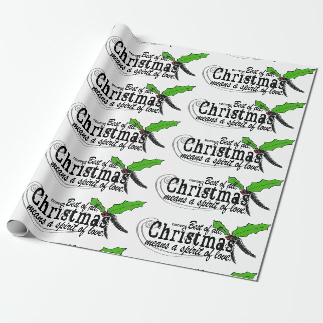 Christmas Spirit and Love Wrapping Paper (Unrolled)