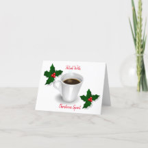 Christmas Spirit, Cute, Cartoon Greeting Card
