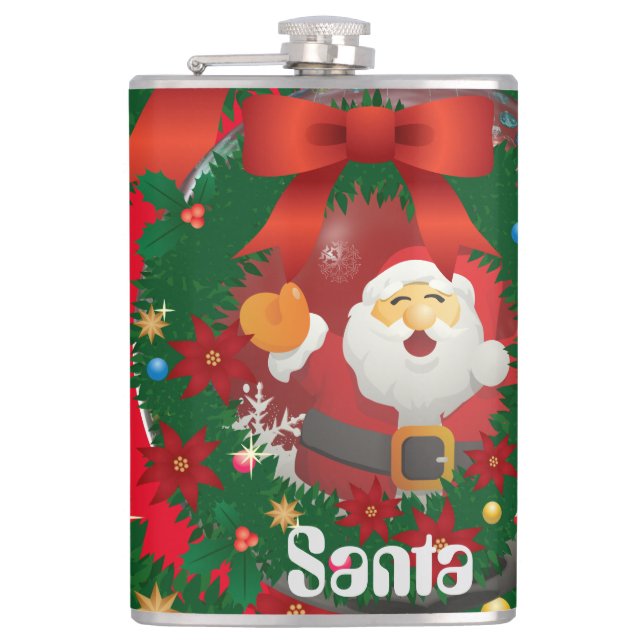 Christmas Spirit Holiday Fun Party Hip Flask (Front)