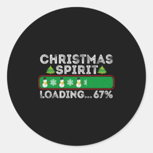 Christmas Spirit Loading 67 Six Seven Meme Funny S Classic Round Sticker