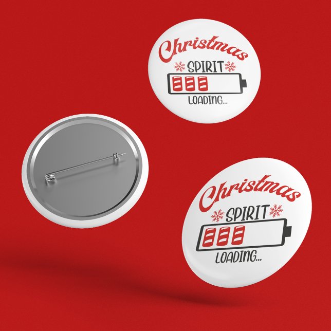 Christmas Spirit Loading Funny Holiday 6 Cm Round Badge (Creator Uploaded)