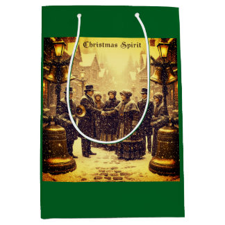CHRISTMAS SPIRIT TRADITIONAL DESIGN MEDIUM GIFT BAG