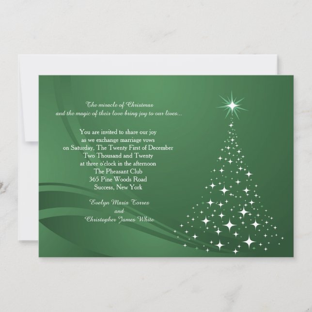 Christmas Spirit Wedding Invitation (Front)