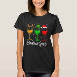 Christmas Spirits Glasses Of Wine Xmas Holidays Pa T-Shirt