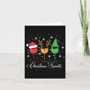 Christmas Spirits Gles Of Wine Funny Xmas Holidays Card