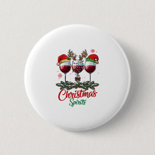 Christmas Spirits Wine Glasses Reindeer Antlers Pi 6 Cm Round Badge