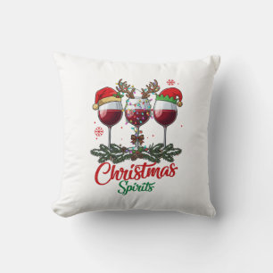 Christmas Spirits Wine Glasses Reindeer Antlers Pi Cushion