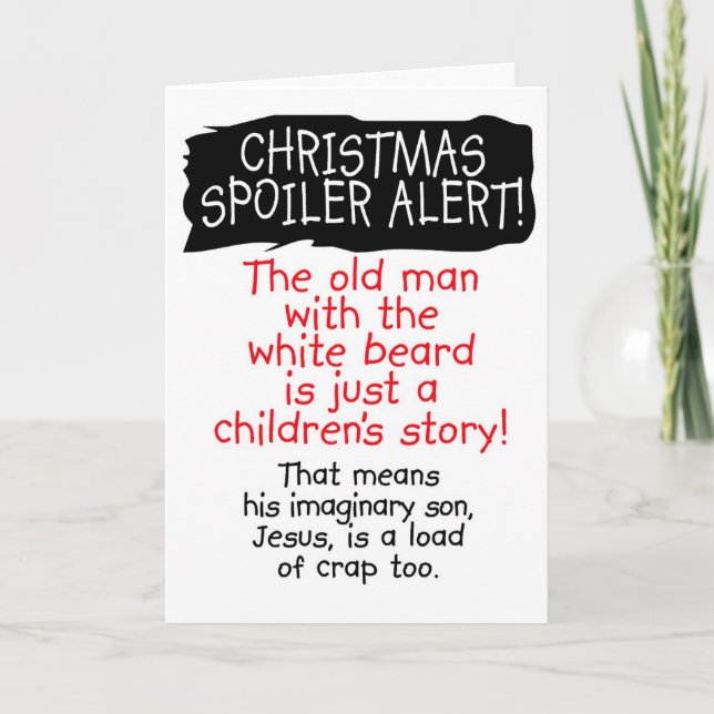 Christmas Spoiler Alert! Funny Christmas  Holiday Card (Front)