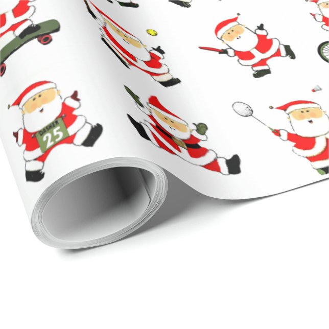 Christmas Sports Holiday Gift Wrapping Paper (Roll Corner)
