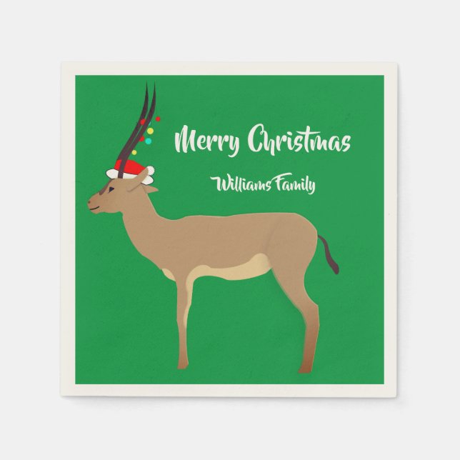 Christmas Springbok Napkin (Front)