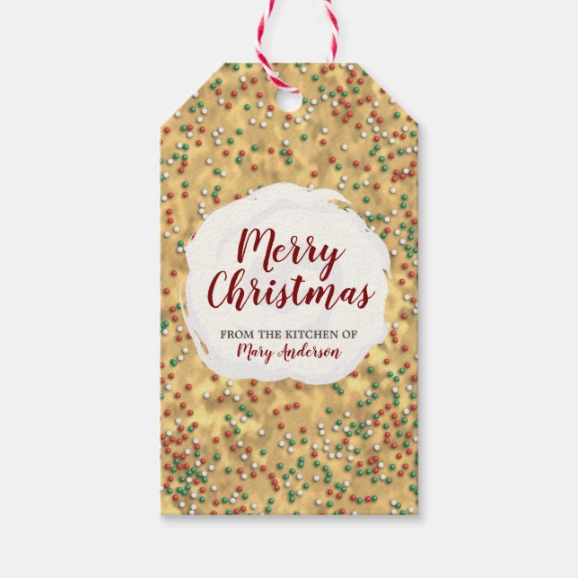 Christmas Sprinkles Cookie Custom Label Gift tag (Front)