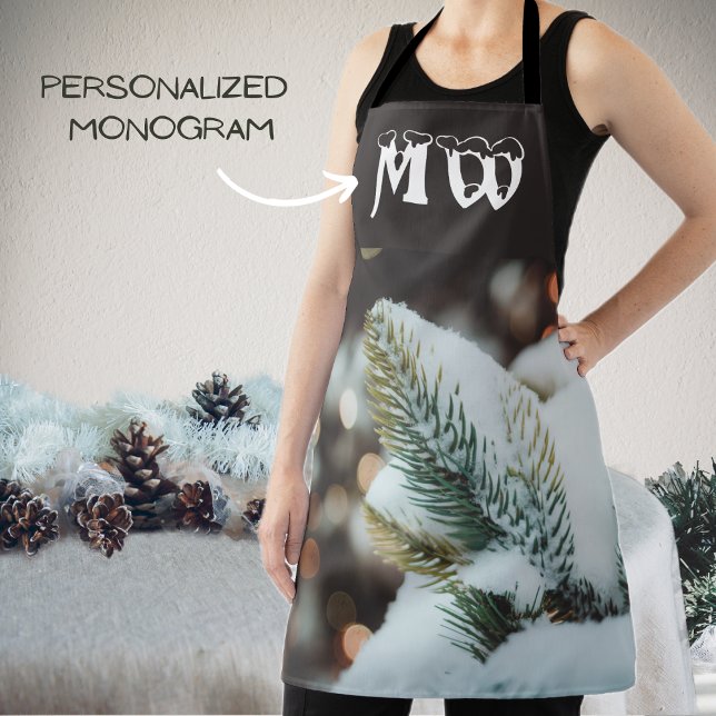 Christmas spruce branch and winter lights apron (Creator Uploaded)