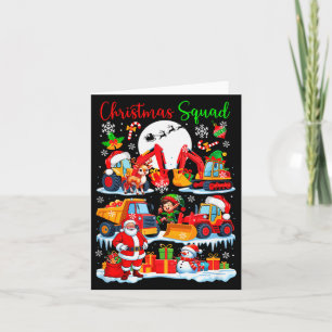Christmas Squad Construction Trucks Excavators San Card