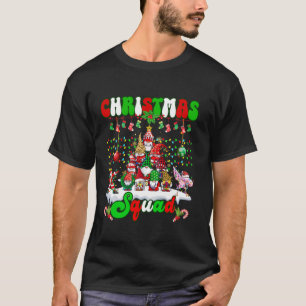 Christmas Squad Dabbing Santa Flamingo Gnomes Xmas T-Shirt