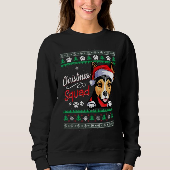 Christmas Squad Dog Rat Terrier Ugly Christmas Swe Sweatshirt (Front)