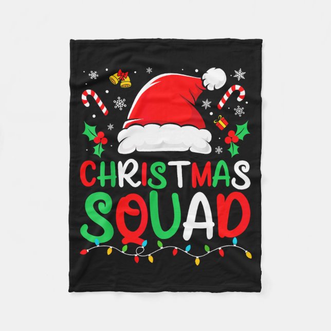Christmas Squad Family Group Matching Christmas Pa Fleece Blanket (Front)