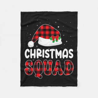 Christmas Squad Family Group Matching Red Plaid Sa Fleece Blanket