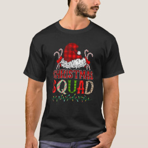 Christmas Squad Family Group Matching Santa Plaid  T-Shirt