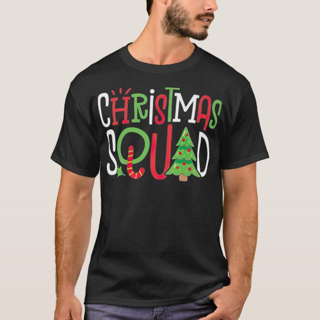 Christmas Squad Family Matching Pajamas Xmas vinta T-Shirt (Front)