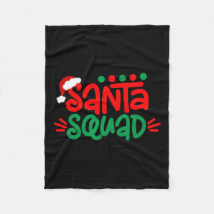 Christmas Squad Family Matching Xmas Santa Squad  Fleece Blanket