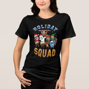 Christmas Squad   Fun Matching Holiday Team Design Tri-Blend Shirt
