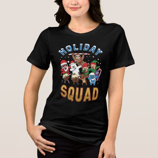 Christmas Squad | Fun Matching Holiday Team Design Tri-Blend Shirt (Front)