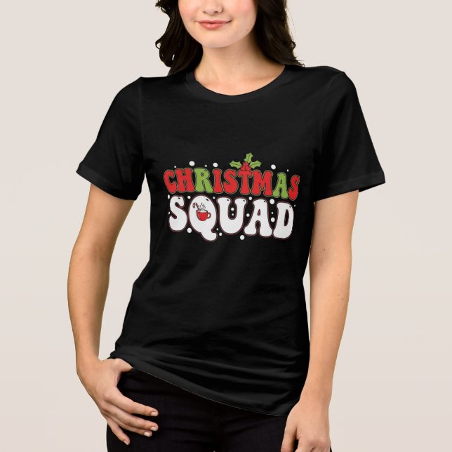Christmas Squad | Fun Matching Holiday Team Design Tri-Blend Shirt (Front)
