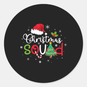 Christmas Squad Fun Xmas Tree Family Matching Paja Classic Round Sticker