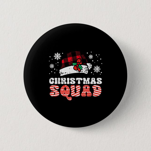 Christmas Squad Funny Xmas Crew Team Matching Kids 6 Cm Round Badge (Front)