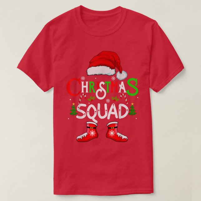 Christmas Squad Funny Xmas santa Family Pajamas cr T-Shirt (Design Front)